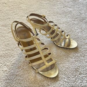 Yves Saint Laurent Gold Strappy Heels